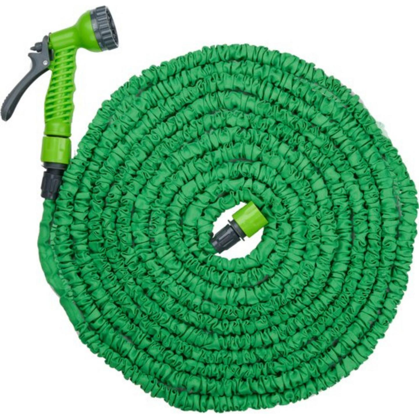 Kinzo Flexibele Tuinslang 20M - Incl. Opzetstuk - Sproeikop met 7 Spraystanden - Kunststof - Groen/Grijs