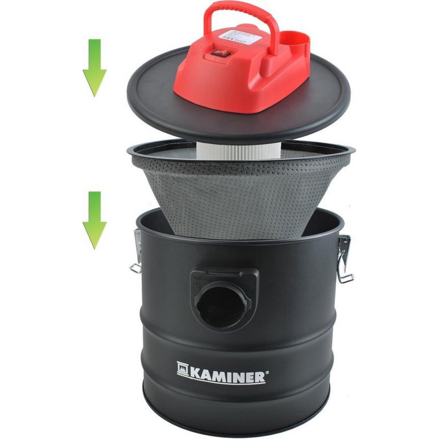 Asstofzuiger Kaminer Stofzuiger 15L 1200W met HEPA Filter