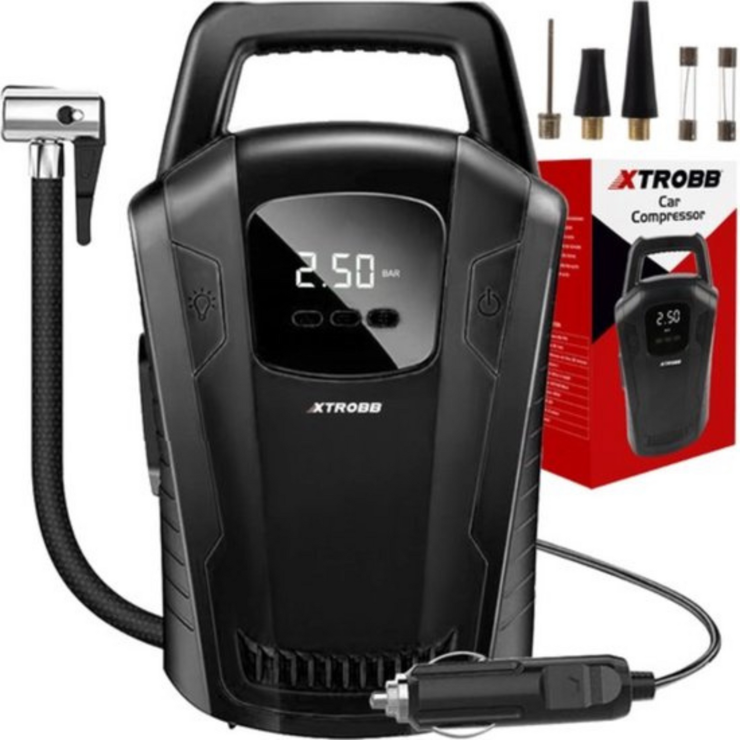 Xtrobb Autocompressor 12V - Efficiënt en Compact voor Veilige Banden