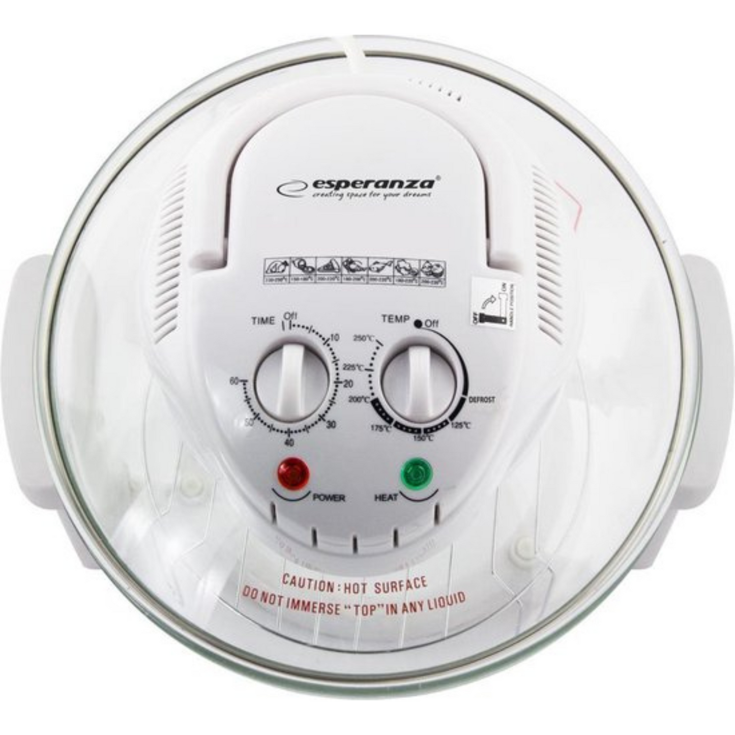 Esperanza EKO003 Heteluchtoven - Halogeenoven - Vrijstaand - 18 Liter - Glas