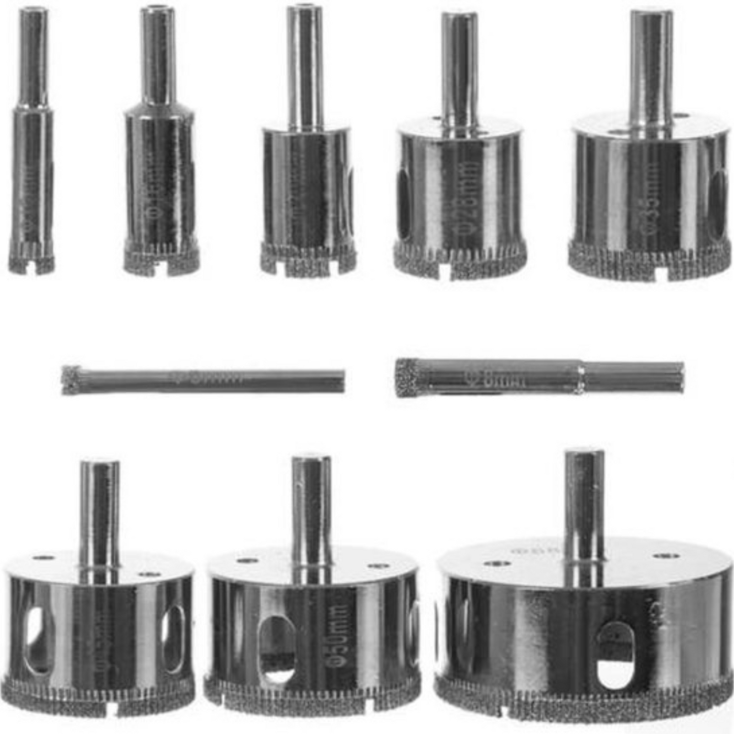 Bigstren 10-delige Diamantboorset voor Professionals - Ø 6, 8, 10, 16, 20, 28, 35, 45, 50 en 68 mm
