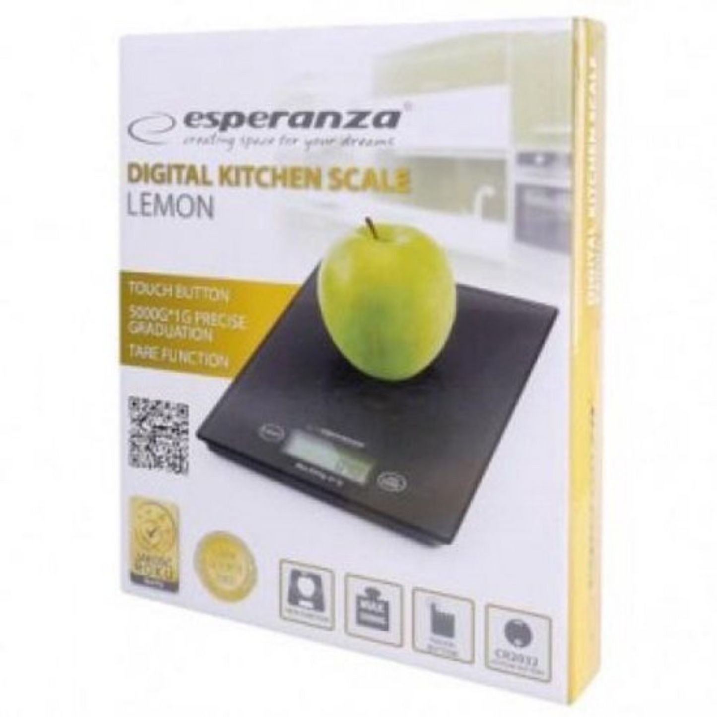 Esperanza EKS002K Elektronische keukenweegschaal Zwart Tafelblad Rechthoek