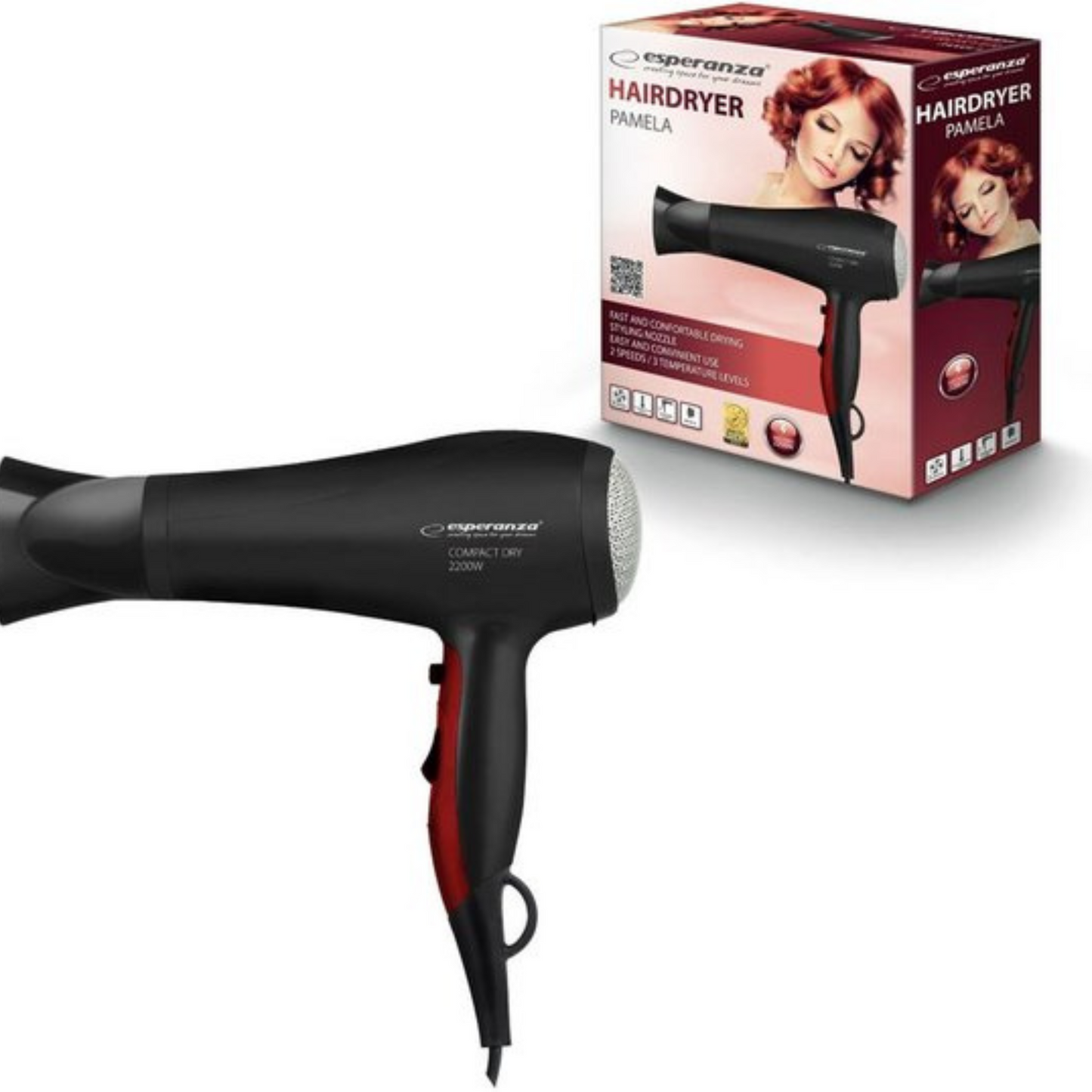 Esperanza Pamela EBH004K Föhn – Haardroger – 2200 W