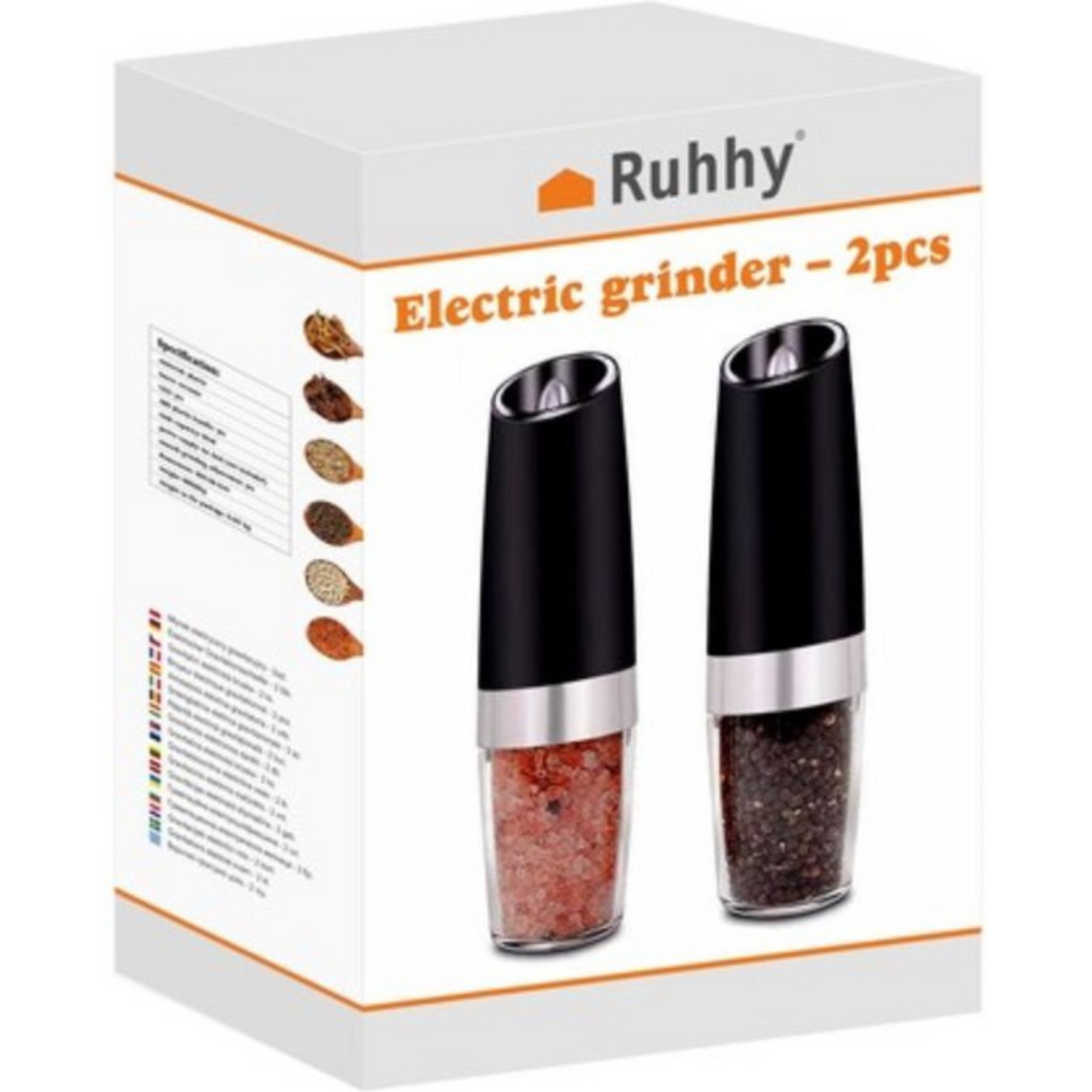 Ruhhy Elektrische Molen Set 19558 - Efficiënte Keukenhulp - Keramisch & LED-Verlicht