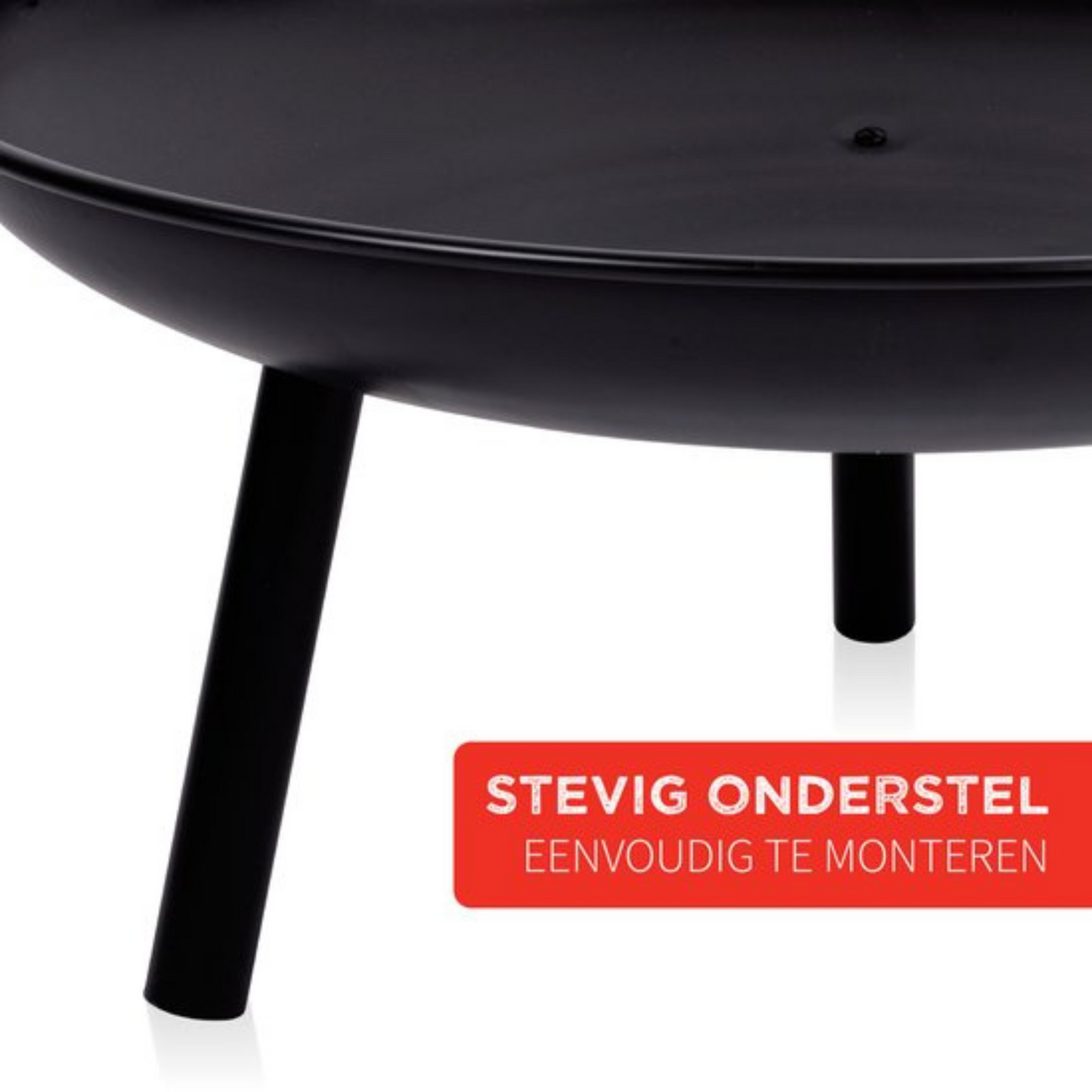 alpina Vuurschaal Ø60 cm - Vuurkorf voor Buiten met Handvaten - Tuinhaard op Brandhout - Terrashaard 3 Poten - Tuinkachel voor Kampvuur - Terraskachel - Carbon Staal