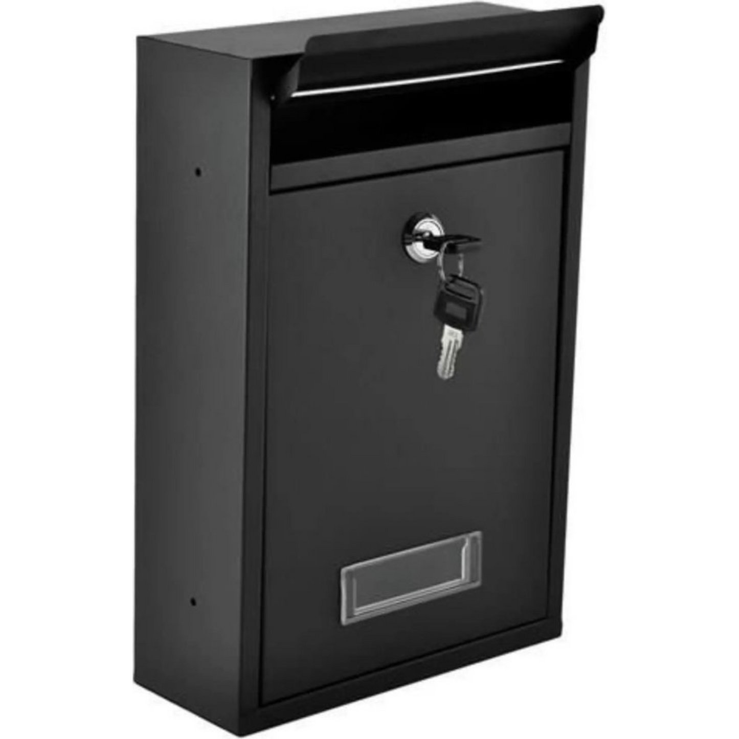 brievenbus zwart - 2 sleutels - met bevestigingsklep