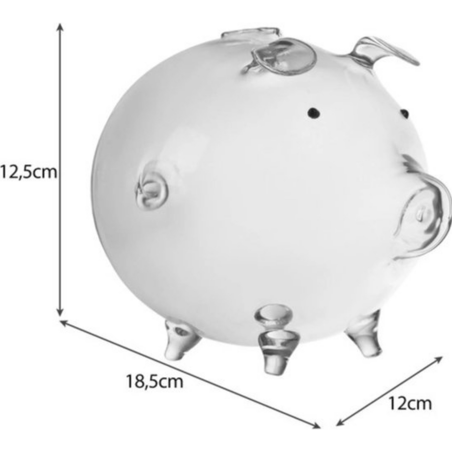Glazen Spaarvarken - voor volwassenen en kleine kinderen - Groot - Spaarvarken Spaarpot - Glas - Hoge Kwaliteit - Cadeau