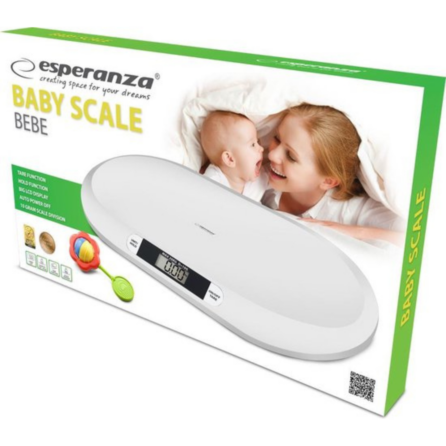 Esperanza EBS019 Babyweegschaal – Digitale weegschaal baby en peuter – Dierenweegschaal – Tot 20 kg
