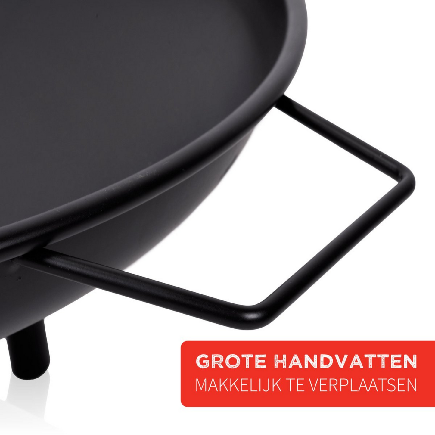 alpina Vuurschaal Ø60 cm - Vuurkorf voor Buiten met Handvaten - Tuinhaard op Brandhout - Terrashaard 3 Poten - Tuinkachel voor Kampvuur - Terraskachel - Carbon Staal