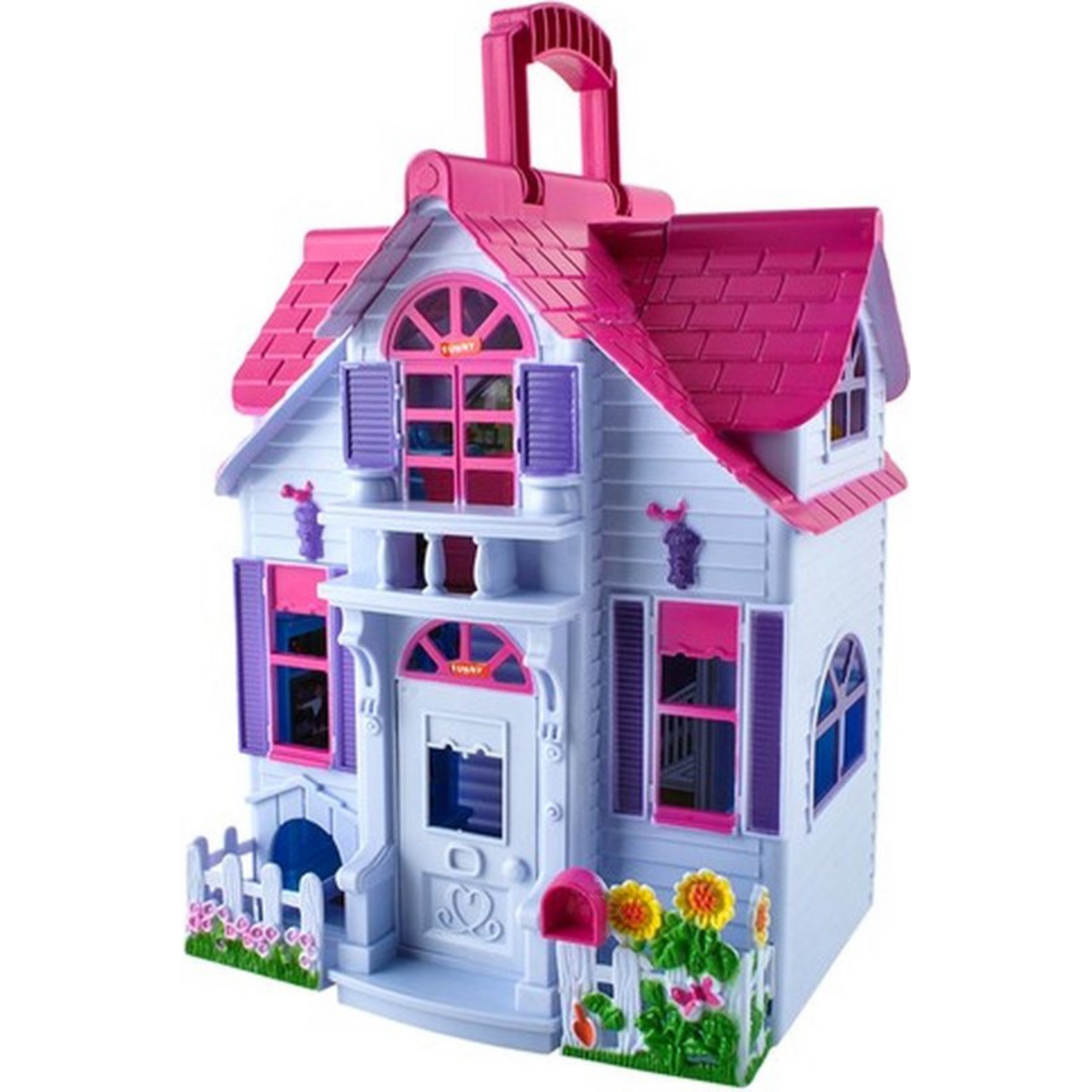 Poppenhuis Uitklapbaar - Opvouwbaar huis voor poppen - Moderne Uitstraling Barbiehuis - Inclusief Meubeltjes - Poppenhuis met Kamer Meubels - Draagbaar Poppenhuis