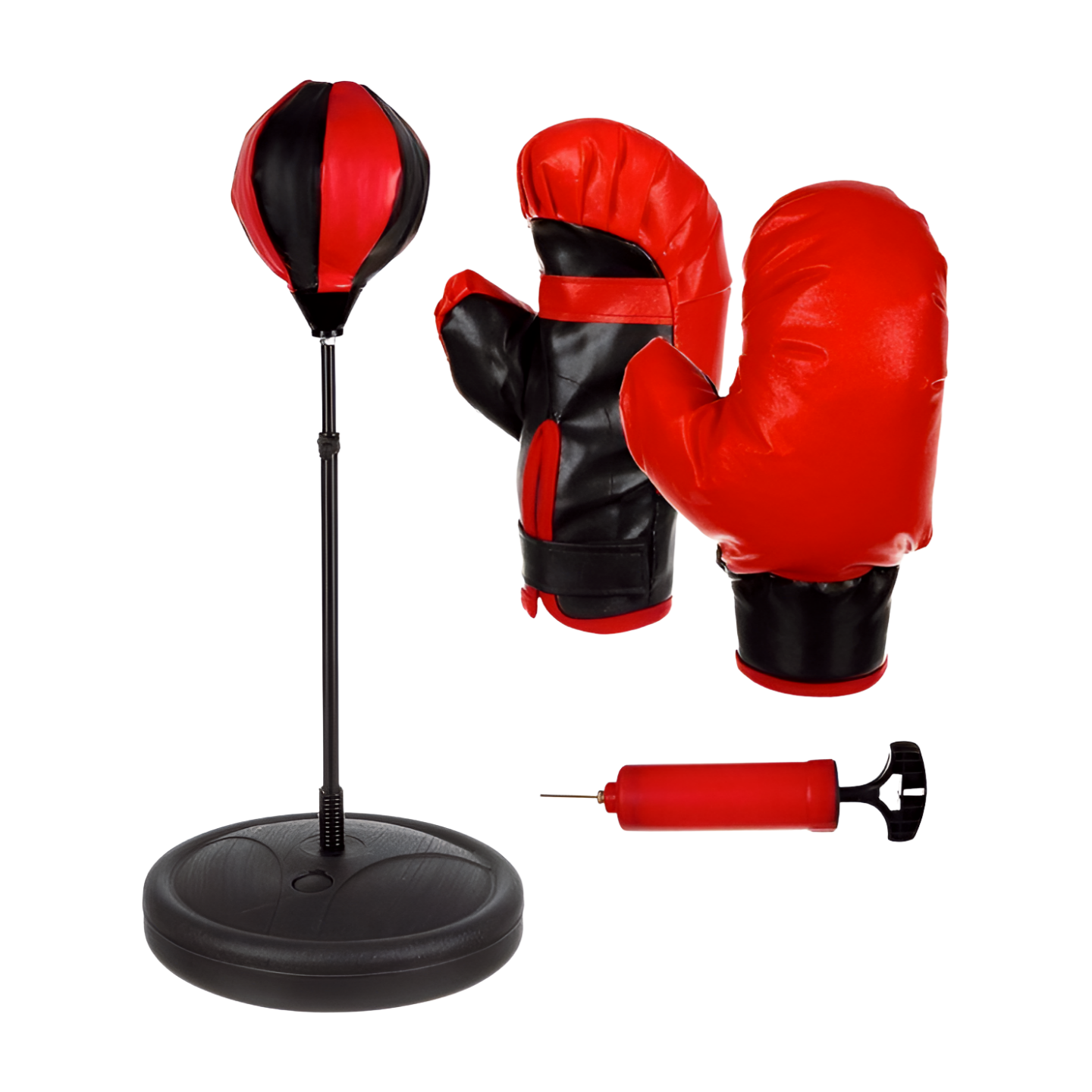 Verstelbare boksbal met bokshandschoenen