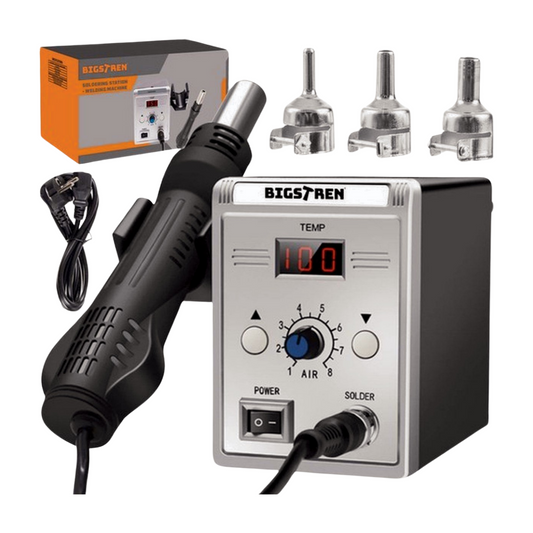 Soldeerstation met 3 Opzetstukken - Keramisch Verwarmingselement - 700W -